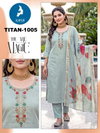 Titan By Kaya Shimmer Jacquard Kurti With Bottom Dupatta